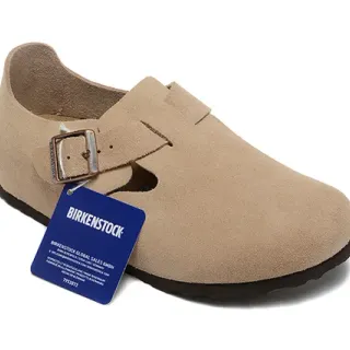 Birkenstock Arizona भूरा स्यूड ऊपरी एकल बकल पट्टी कैजुअल जूते