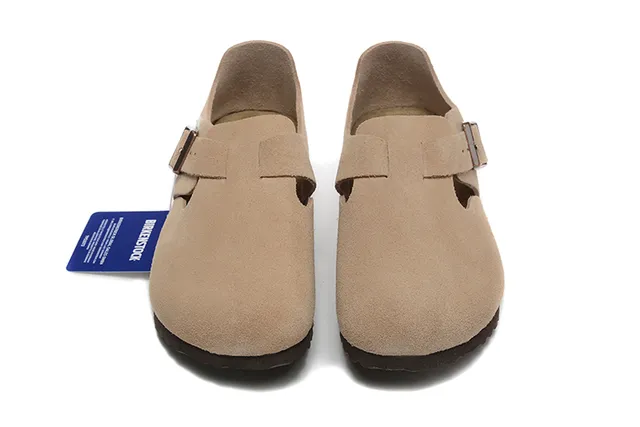 Birkenstock Arizona بيج بني جلد سويد الجزء العلوي حزام بقفل واحد أحذية كاجوال 3