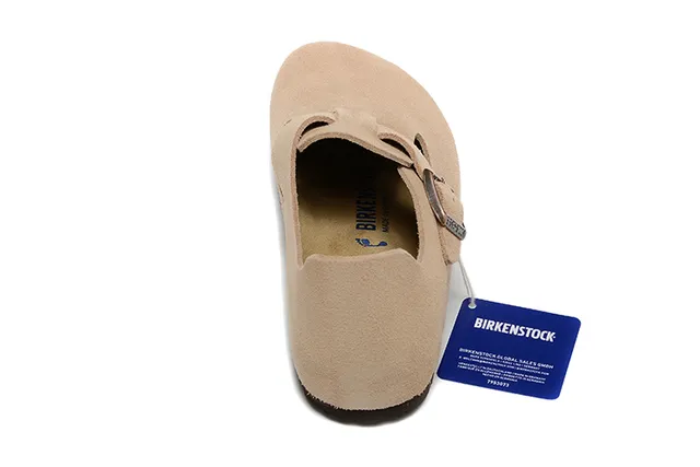 Birkenstock Arizona بيج بني جلد سويد الجزء العلوي حزام بقفل واحد أحذية كاجوال 4