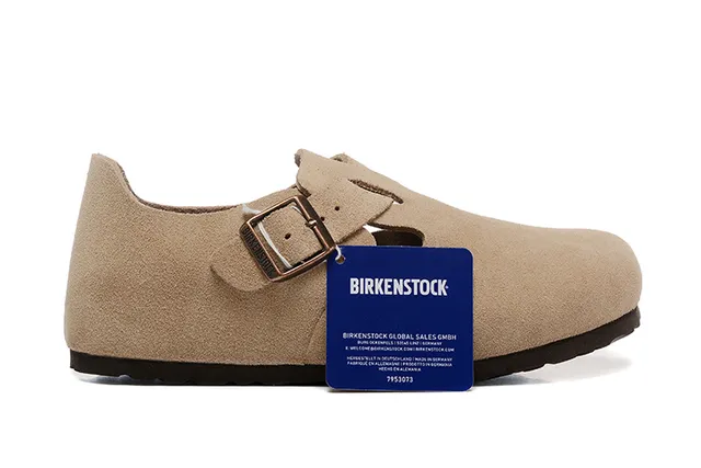 Birkenstock Arizona بيج بني جلد سويد الجزء العلوي حزام بقفل واحد أحذية كاجوال 6