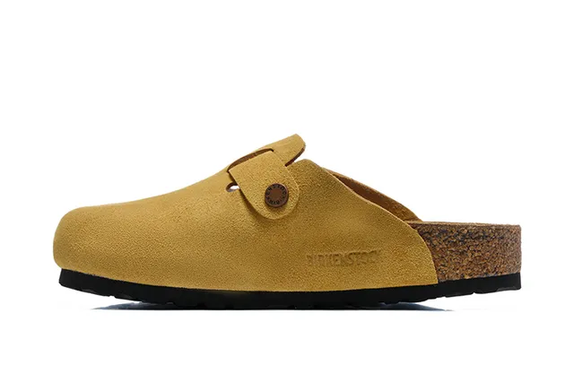 Birkenstock Arizona Mustard स्यूड क्लॉग 5