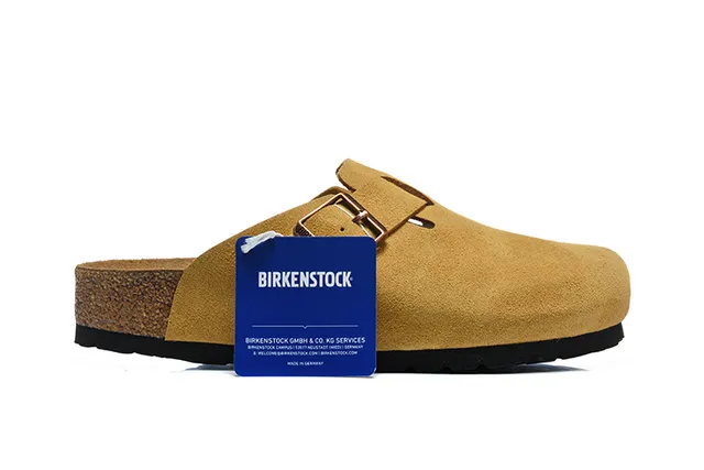 Birkenstock Arizona Mustard स्यूड क्लॉग 6