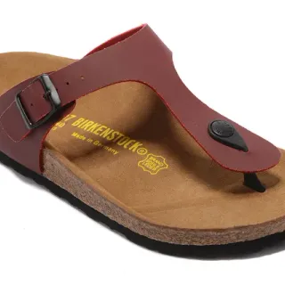 Birkenstock Arizona लाल चमड़े की कैजुअल सैंडल्स