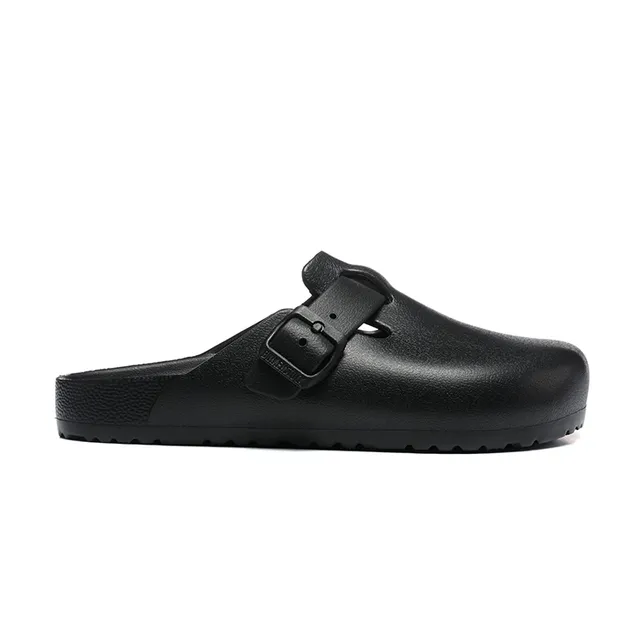 Birkenstock Noir Sandale à Bride Unique Boucle Semelle Moldée Sabot 2