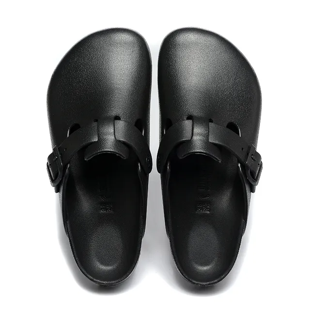 Birkenstock Noir Sandale à Bride Unique Boucle Semelle Moldée Sabot 4