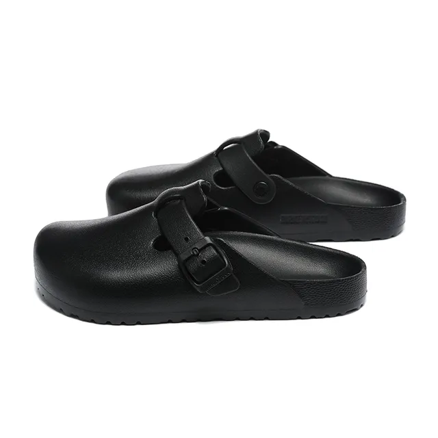 Birkenstock Noir Sandale à Bride Unique Boucle Semelle Moldée Sabot 5