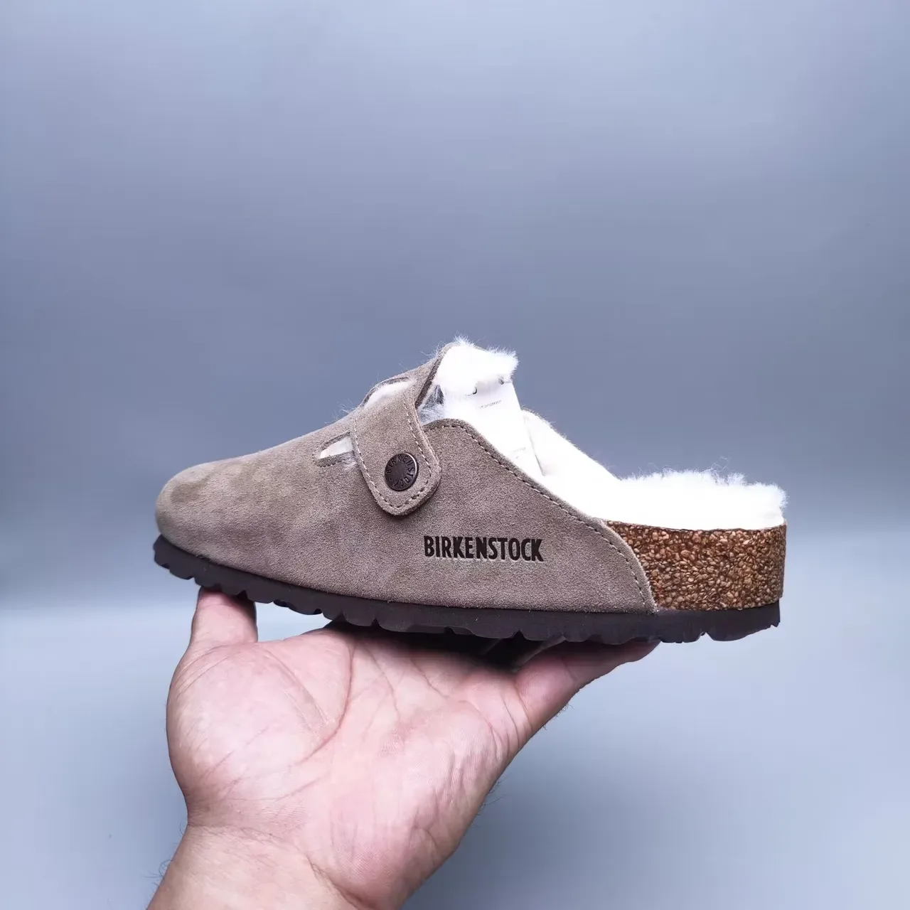 Birkenstock Boston Marrón Blanco Ante Superior Forrado con Shearling Zapatos Casuales 6