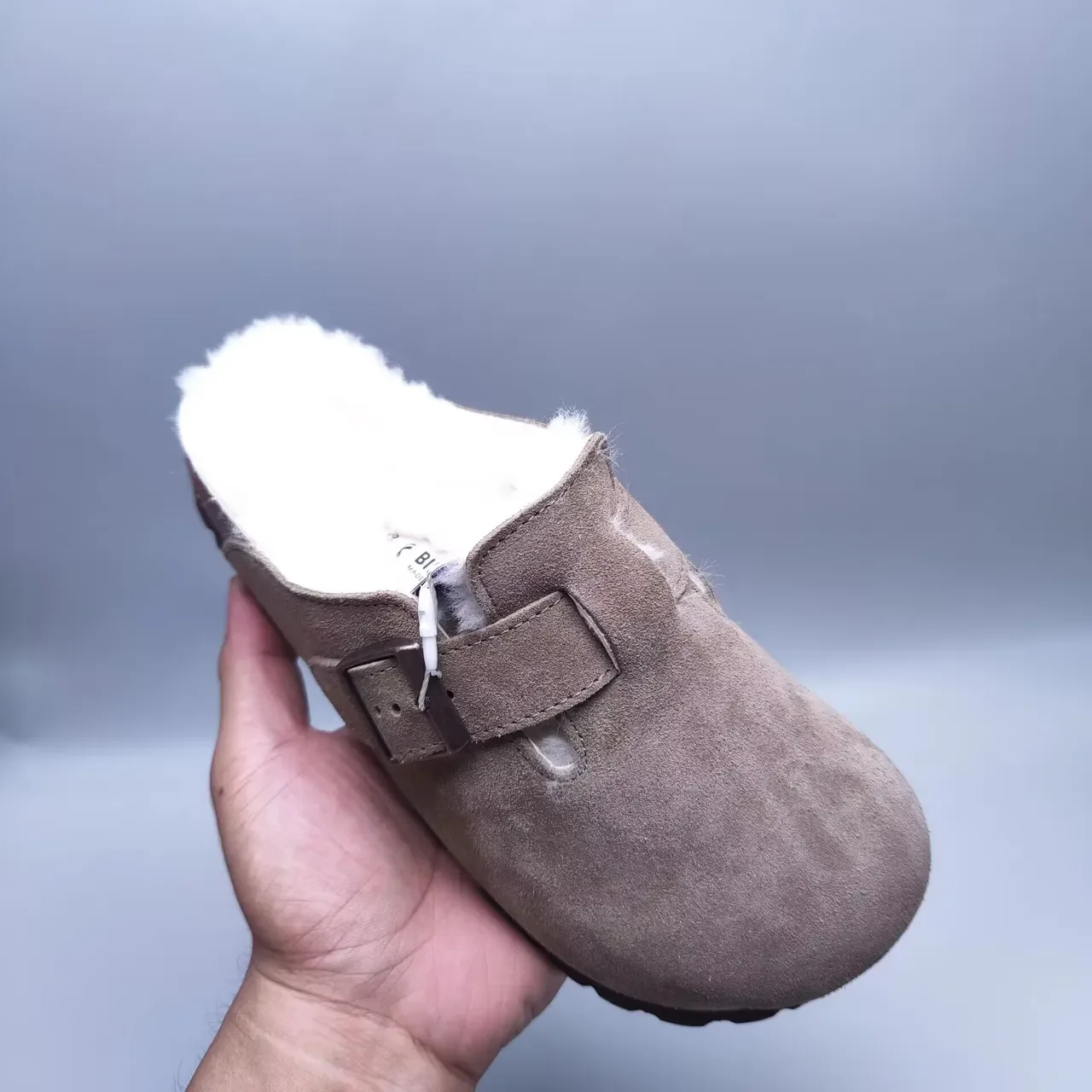 Birkenstock Boston Marrón Blanco Ante Superior Forrado con Shearling Zapatos Casuales 7