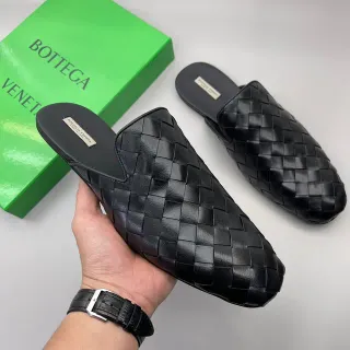 Bottega Veneta Andiamo Black Intrecciato Woven Leather Loafers