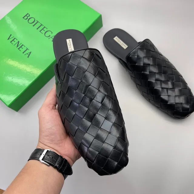 Bottega Veneta Andiamo أسود Intrecciato جلد منسوج حذاء لوافر 4