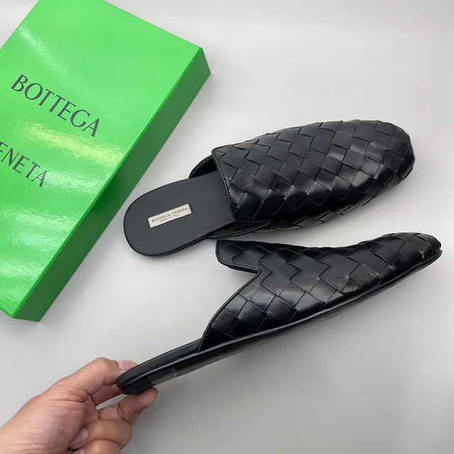 Bottega Veneta Andiamo أسود Intrecciato جلد منسوج حذاء لوافر 5