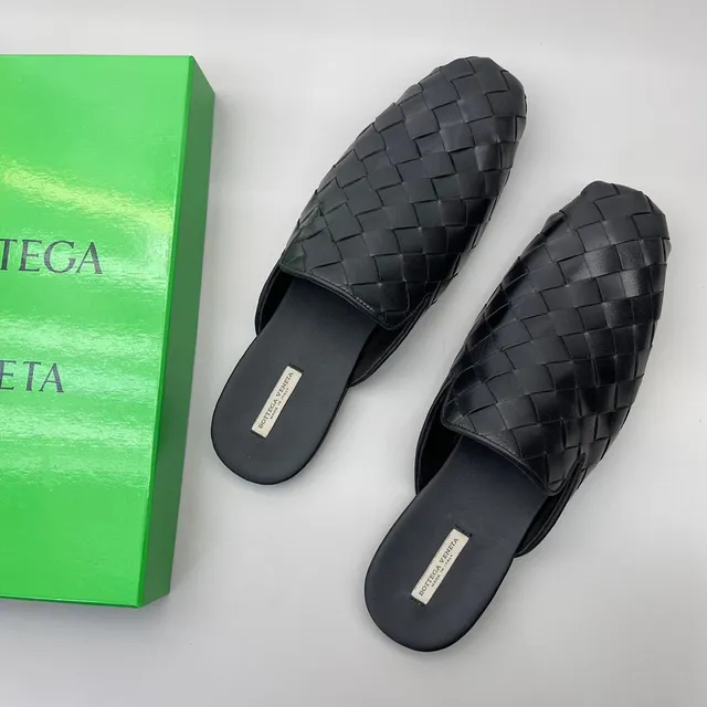Bottega Veneta Andiamo أسود Intrecciato جلد منسوج حذاء لوافر 8