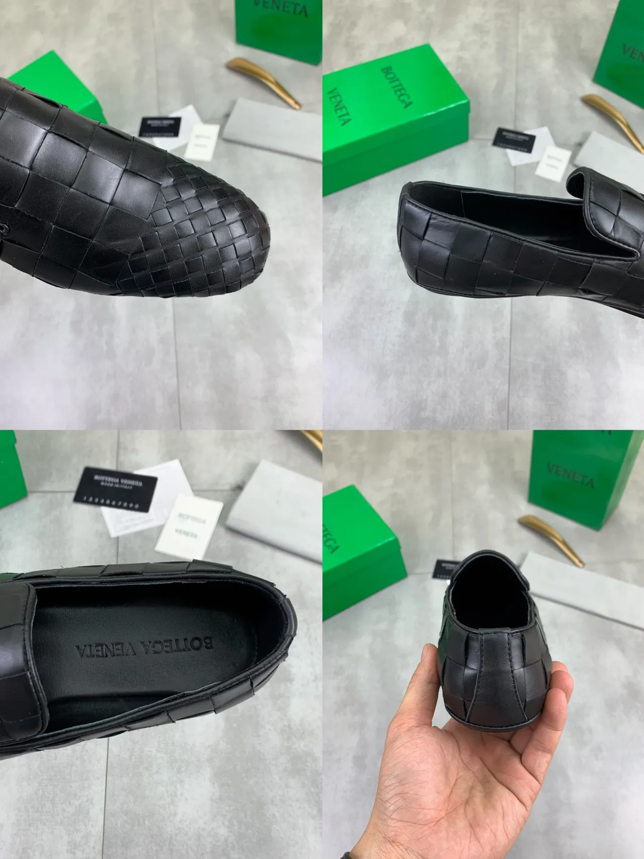 Bottega Veneta Andiamo Intrecciato cuero trenzado negro mocasines 2