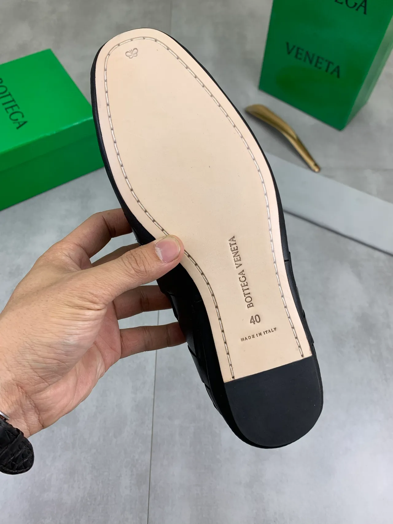 Bottega Veneta Andiamo Intrecciato cuero trenzado negro mocasines 3