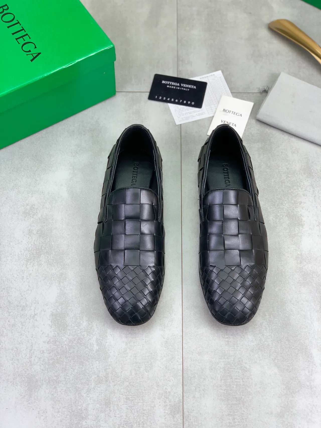 Bottega Veneta Andiamo Intrecciato cuero trenzado negro mocasines 5