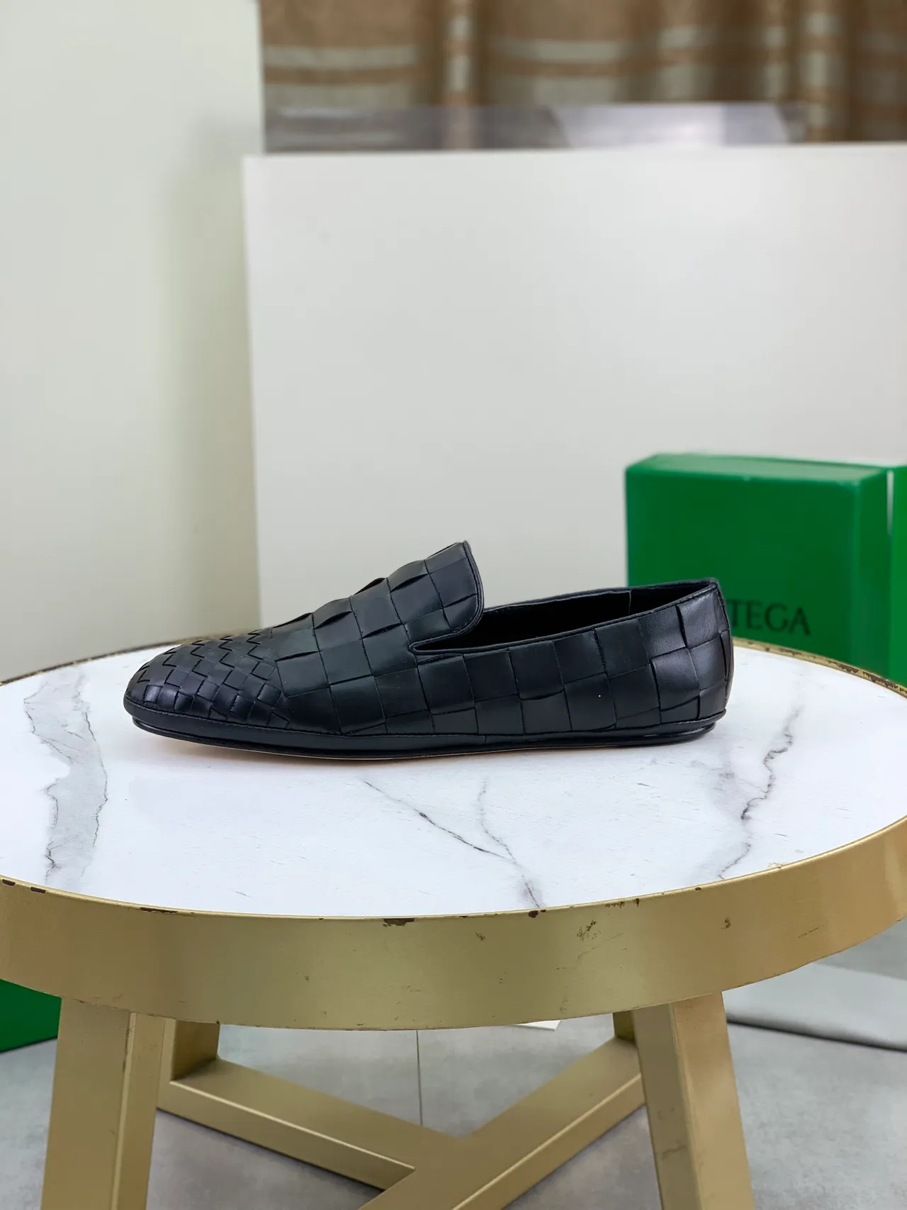 Bottega Veneta Andiamo Intrecciato cuero trenzado negro mocasines 6