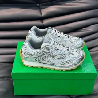 Bottega Veneta Andiamo Metallic Silver Mesh Lifestyle Sneakers