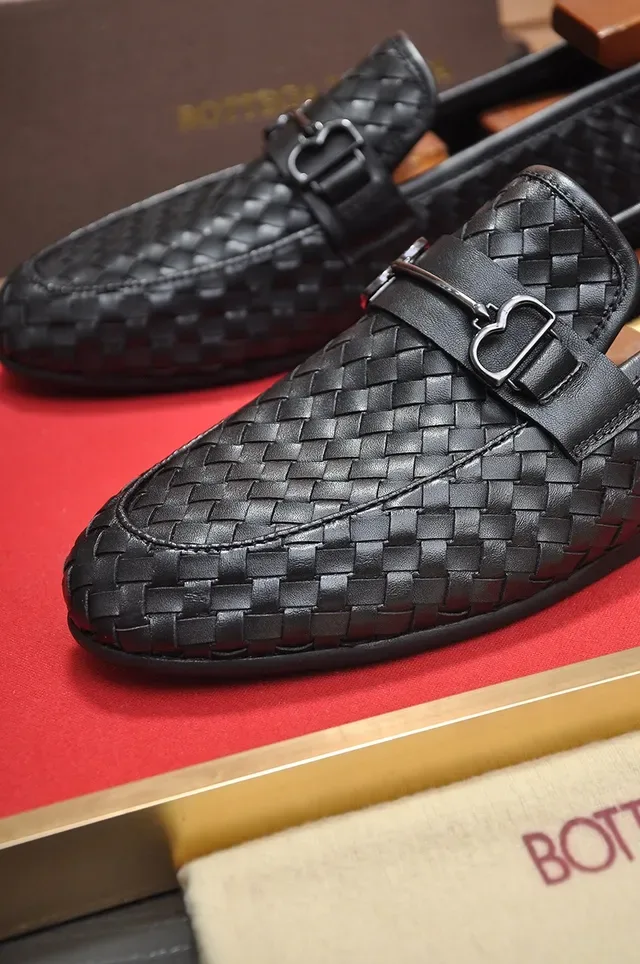 Bottega Veneta Andiamo Woven Intrecciato Mocassins Noirs 2