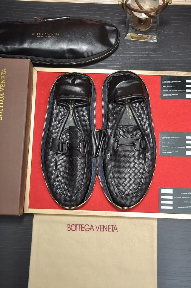 Bottega Veneta Andiamo Woven Intrecciato Mocassins Noirs 5
