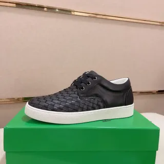 Bottega Veneta Cassette কালো Intrecciato বোনা চামড়া লাইফস্টাইল স্নিকার