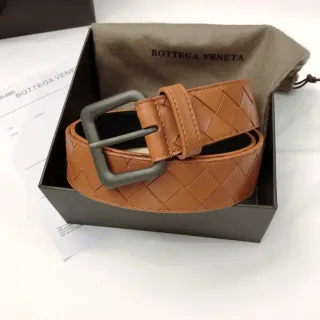 Bottega Veneta Cassette Intrecciato Tan Leather Belt
