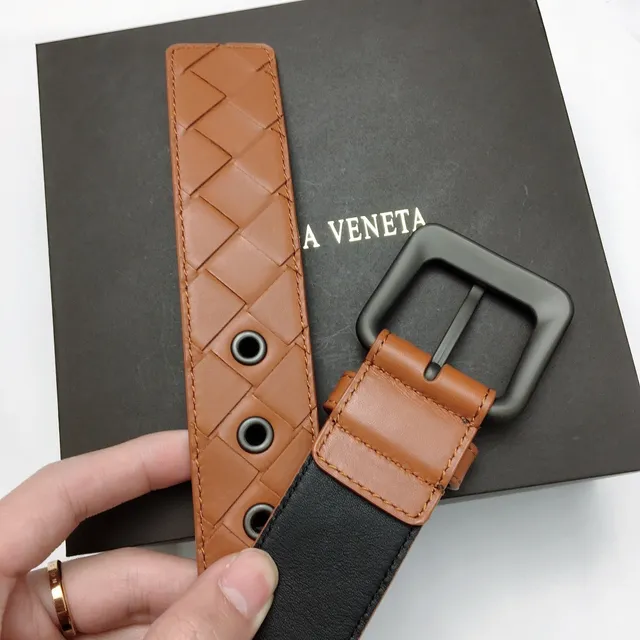 Bottega Veneta Cassette Intrecciato ট্যান লেদার বেল্ট 7