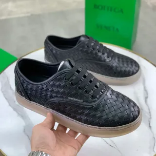 Bottega Veneta Cassette Woven Leather Black Lifestyle Sneakers