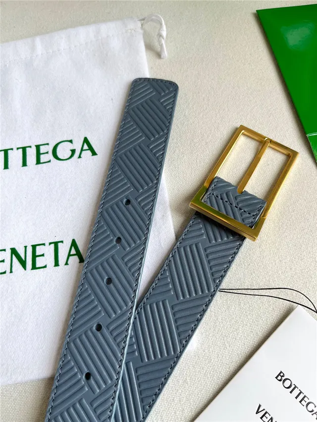 Bottega Veneta সবুজ রূপালী এমবসড জ্যোমেট্রিক ইন্ট্রেচিয়াতো প্যাটার্ন আয়তাকার বাকেল লেদার বেল্ট 6
