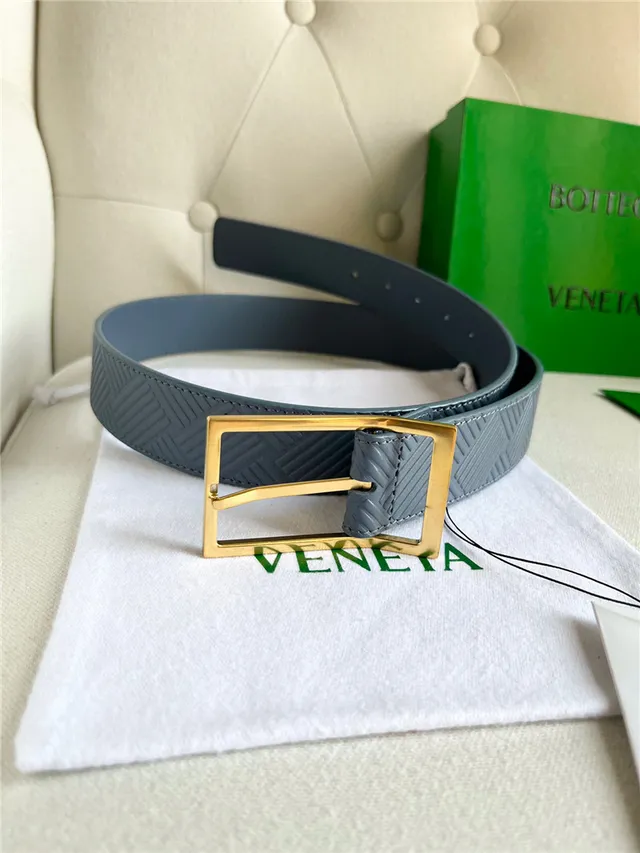 Bottega Veneta সবুজ রূপালী এমবসড জ্যোমেট্রিক ইন্ট্রেচিয়াতো প্যাটার্ন আয়তাকার বাকেল লেদার বেল্ট 8
