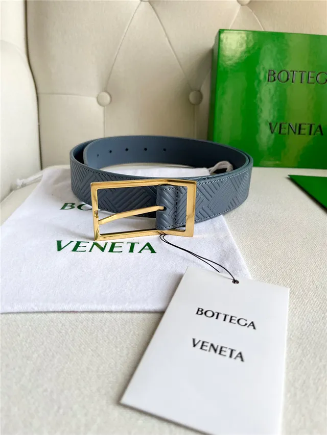 Bottega Veneta সবুজ রূপালী এমবসড জ্যোমেট্রিক ইন্ট্রেচিয়াতো প্যাটার্ন আয়তাকার বাকেল লেদার বেল্ট 10