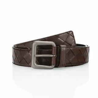 Bottega Veneta Intrecciato বোনা বাদামী চামড়ার বেল্ট