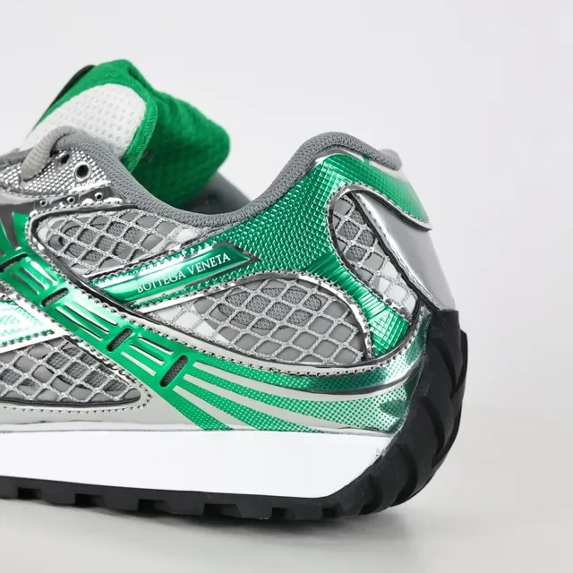 Bottega Veneta Track Trainer Metallic Green Silver Lifestyle Sneakers 4