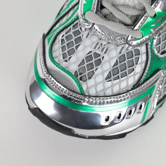 Bottega Veneta Track Trainer Metallic Green Silver Lifestyle Sneakers 5