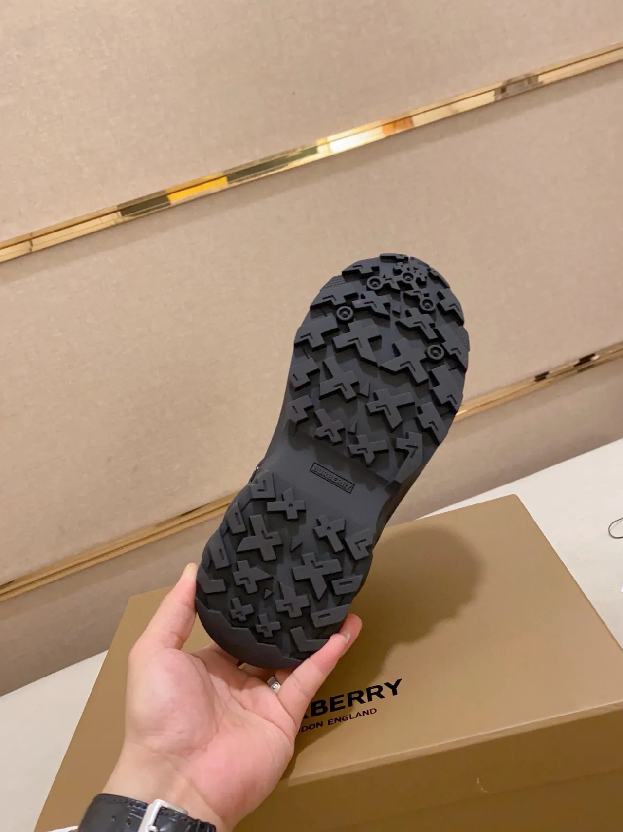 Burberry Defender Black Red Oversized Sole Glossy Patent Toe Cap Chunky Sneakers 2