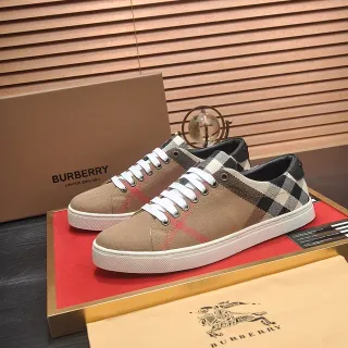 Burberry Knight Beige Check Canvas أحذية رياضية أسلوب حياة