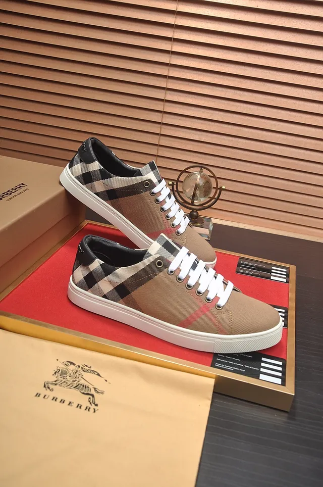 Burberry Knight Beige Check Canvas Lifestyle Sneakers 4