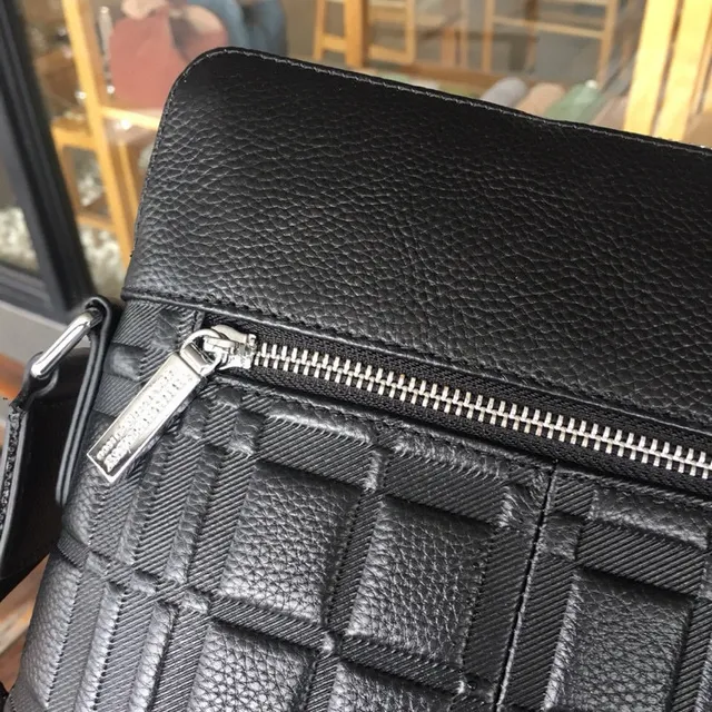 Burberry Knight Negro acolchado cuadrícula bolso cruzado 4