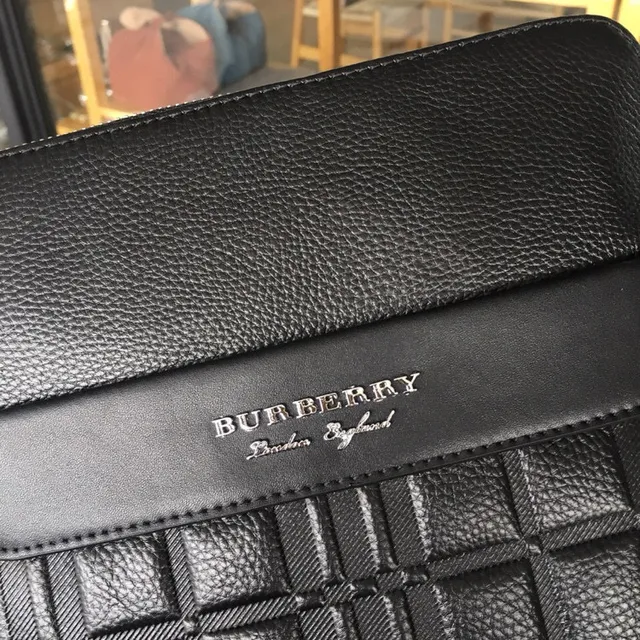Burberry Knight Negro acolchado cuadrícula bolso cruzado 5