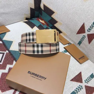 Burberry Chevalier Maison Échiquier Beige Noir Rouge Ceinture en cuir
