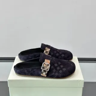 Burberry Navy Beige مبطن سويدي أعلى مول سيلهويت لورفر