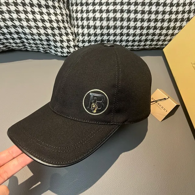 Burberry White Black Structured Six-Panel Embroidered Monogram Baseball Cap 5