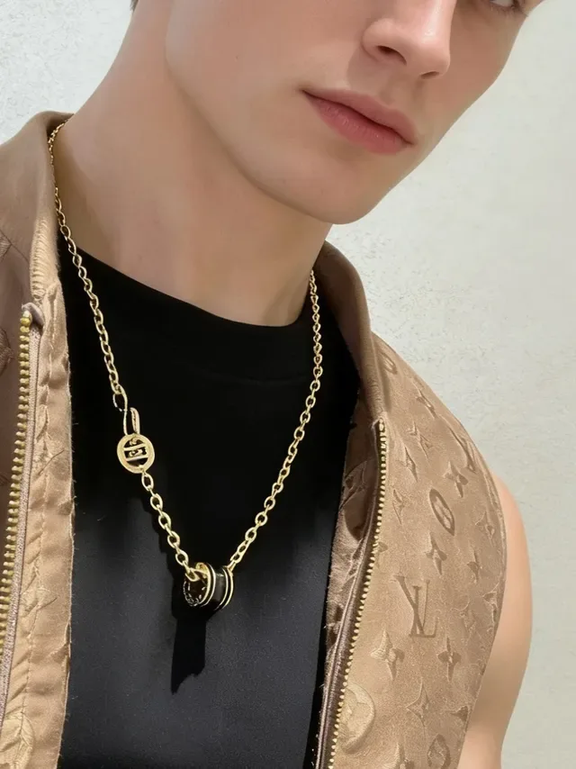 Bvlgari B.zero1 黑色陶瓷金链项链 2