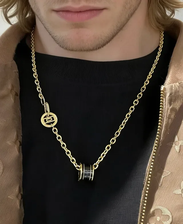Bvlgari B.zero1 黑色陶瓷金链项链 5