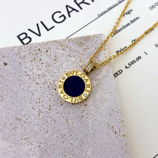 Bvlgari B.zero1 سلسلة قلادة دائرية من المينا والماس