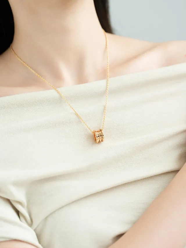 Bvlgari B.zero1 Stacked Ring Rose Gold Necklace 2