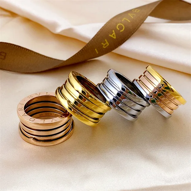 Bvlgari B.zero1 Stacked Three-Tone Engraved Ring 3