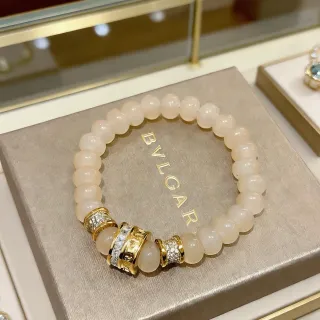 Bvlgari Beige Gold Beaded Hardware Bracelet