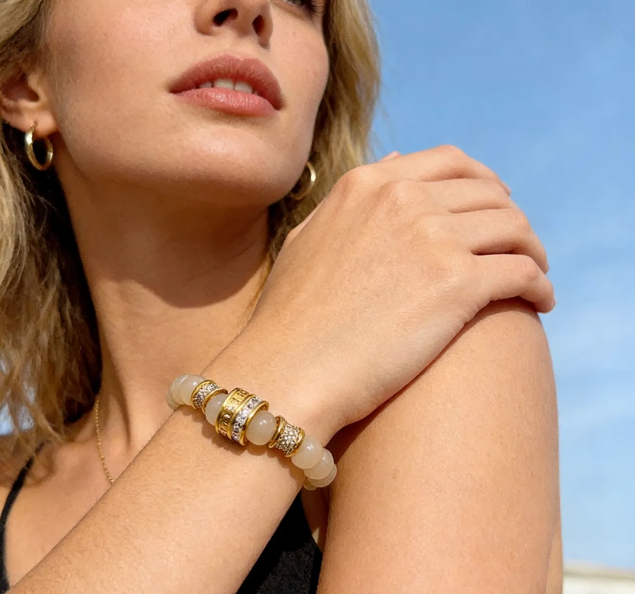 Bvlgari Beige Gold Beaded Hardware Bracelet 5