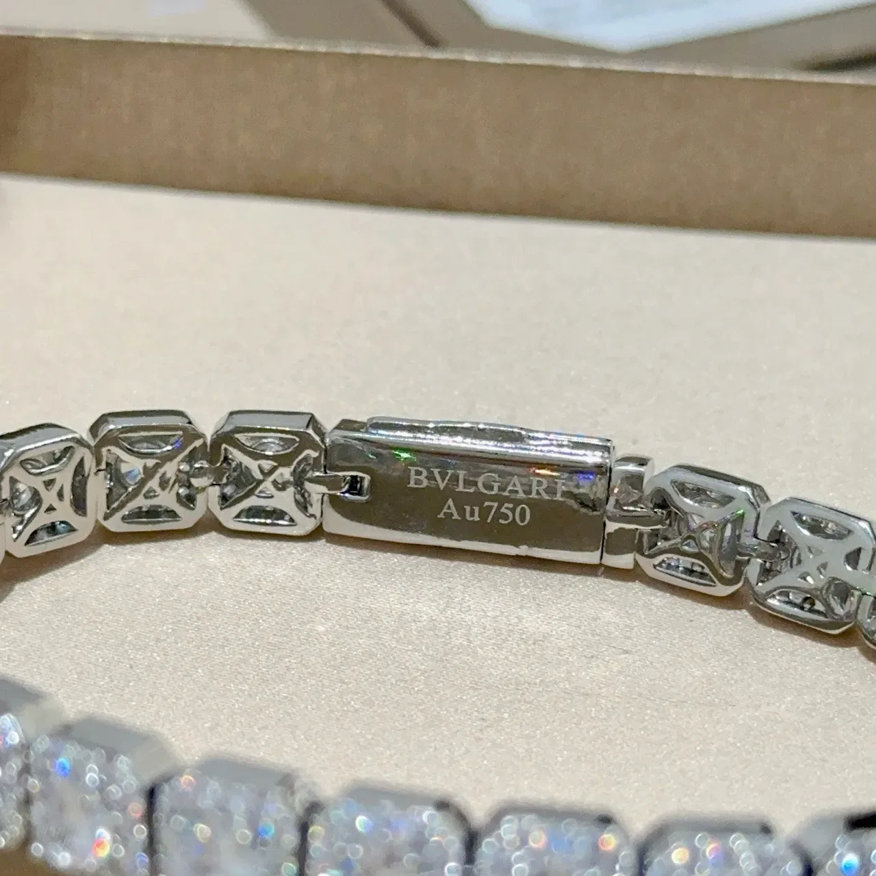 Bvlgari Diamond Halo Square-Cut Rigid Bangle Bracelet 5