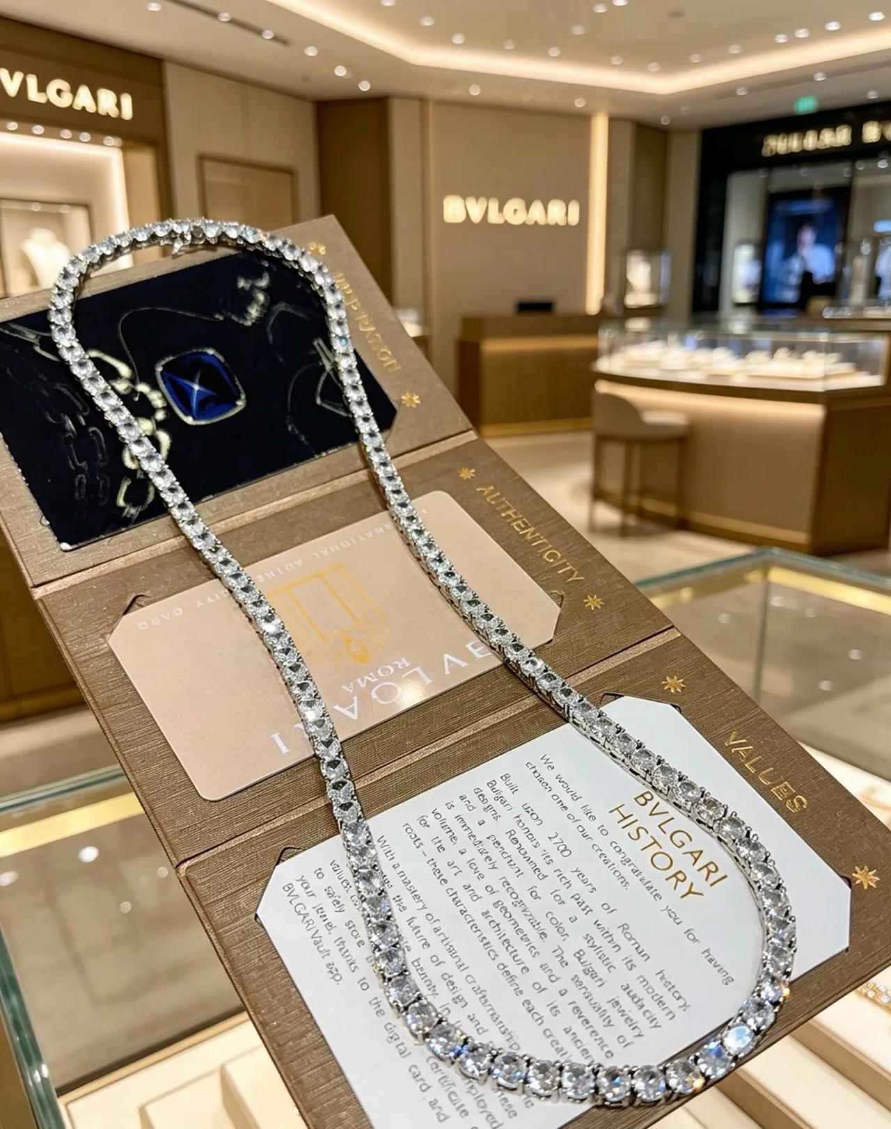 Bvlgari 双排镶钻项链 3